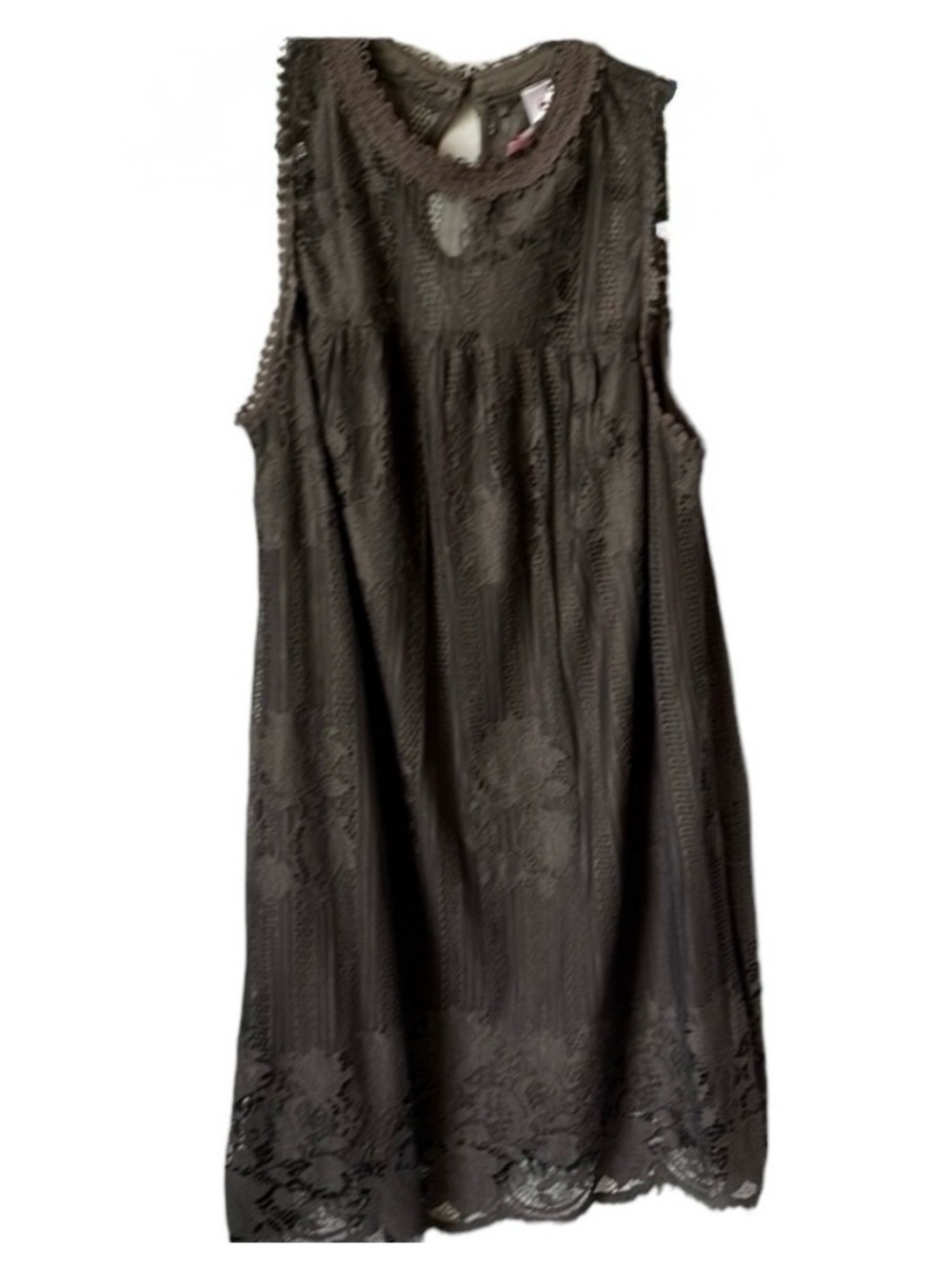 No Boundaries Gray Lace Dress Juniors Large Keyhole Back NWOT